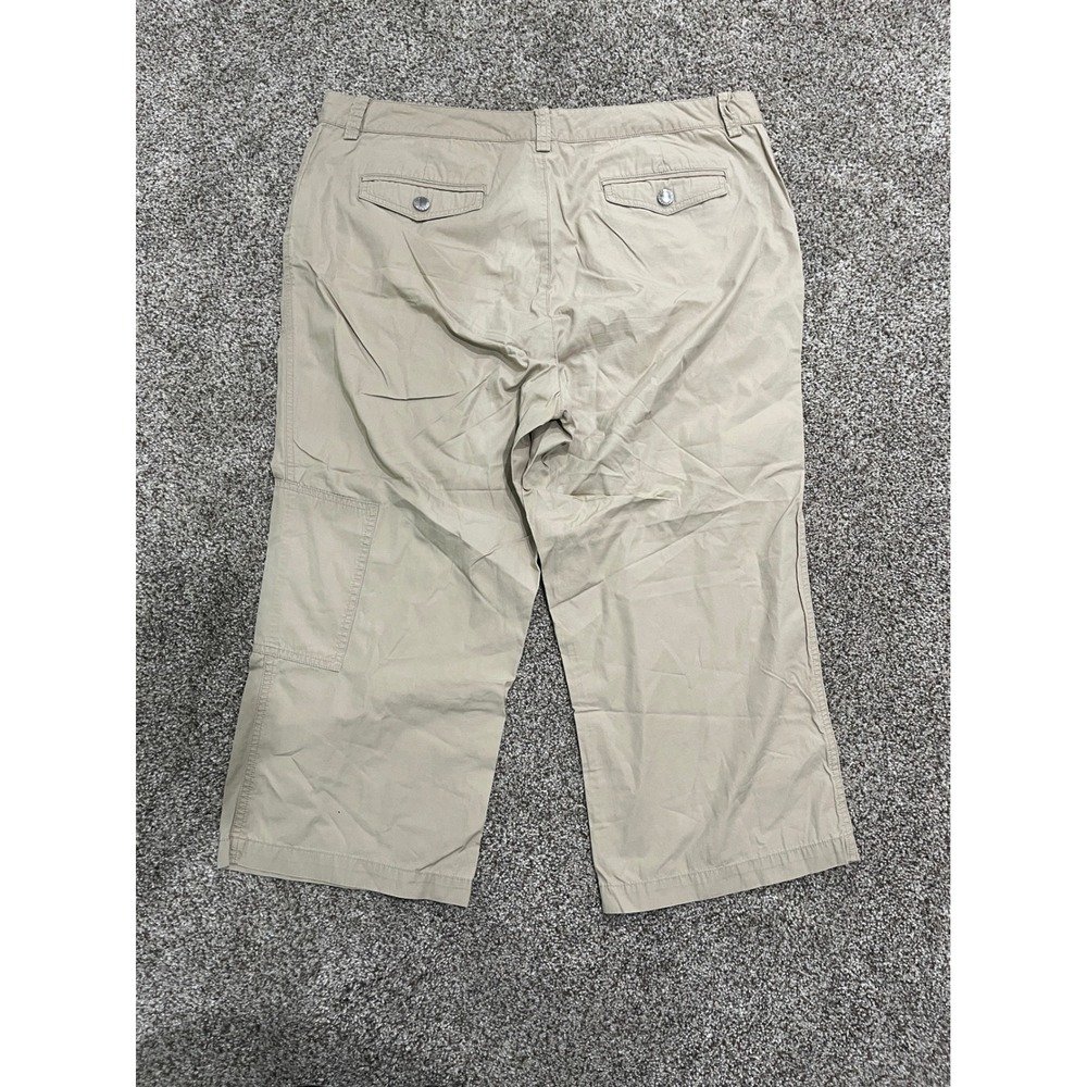 Lauren Ralph Lauren Khaki Tan Cargo Crop Pants Womens 14 Cotton Ripstop Utility - Picture 2 of 7